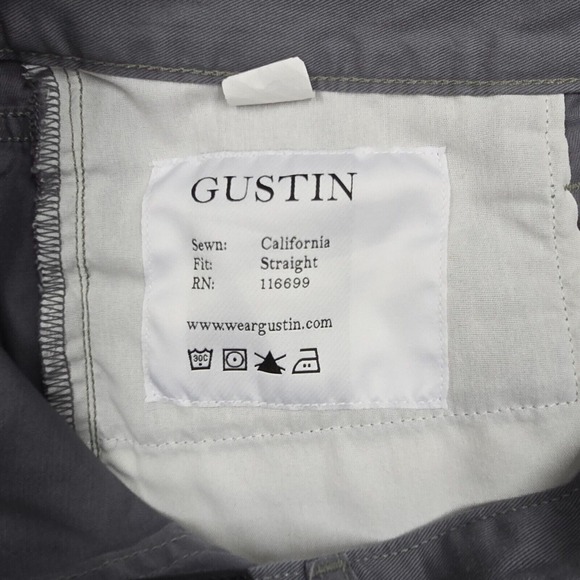 Gustin Pants Men 33 (Fits 30x32) Gray Straight Button Fly Twill Five Pocket READ - Picture 6 of 15